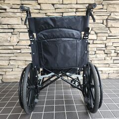  【7/23販売済HH】自走式 車いす ノーブランド 折りたたみ車いす ブルー ノーパンクタイヤ 25G 北3の画像