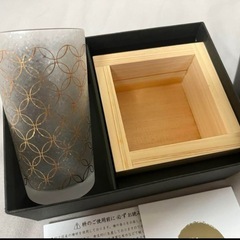 【新品未使用】　和小紋グラスとマスのセットの画像