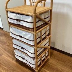 ラタンチェスト〈4段〉【町田市再生家具】251168の画像