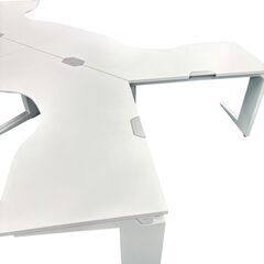 2台セット okamura オカムラ プロユニット 120° ブーメランデスク ホワイト 幅2240㎜ 中古 机 オフィス 家具の画像