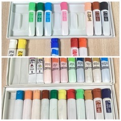 絵の具セット　小学生　バッグ・絵の具・パレット・中古　男の子　一式　の画像