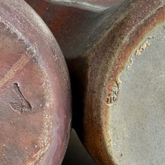 A554◇備前焼4点まとめて◇花瓶◇壺◇建水◇在銘の画像