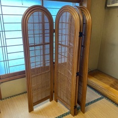 籐　ラタン　4連パーテーション　アジアン家具　衝立の画像