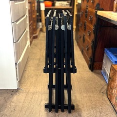 【武蔵小山店】 ARTEX　アーテックス　折りたたみテーブル　4個セット　サイドテーブル　ビンテージ　アンティーク　アメリカ家具　ミッドセンチュリー　レトロ　テーブルセット　コーヒーテーブル　コンパクト家具　おしゃれ家具　インテリア　USAヴィンテージ　ブラックテーブル　中古家具　テーブル　机　の画像
