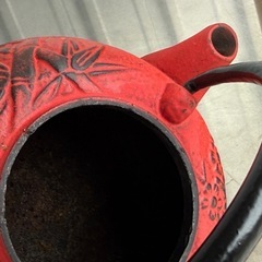 A555★南部鉄器◇鉄瓶◇急須◇松竹梅◇赤塗りの画像