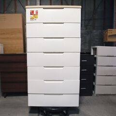 アイリスオーヤマ 7段 ウッドトップチェスト 幅73cm  HG-727 収納ボックス 大容量 引き出し プラスチック リビングチェスト 幅73cmの画像