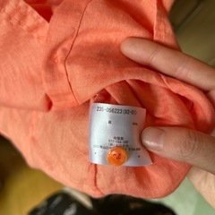 オレンジ　シャツ　麻素材の画像
