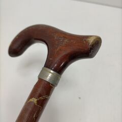 杖 ステッキ 軽量　 茶色　 折りたたみ 伸縮　高さ調整　250718-15Yの画像