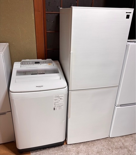 2018年製パナソニック洗濯機 & 2019年製シャープ冷蔵庫セット