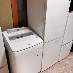 2018年製パナソニック洗濯機 & 2019年製シャープ冷蔵庫セット  🧺📦ホワイトで揃えた明るく清潔感のある2点セット 🚚【配達可能・保証付き】 の画像