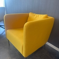 IKEA1人がけソファ｜黄色｜エーケローの画像