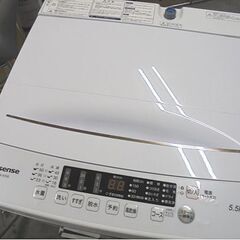 【分解清掃済み！】洗濯機 5.5kg 2023年製 ハイセンス HW-K55E ホワイト Hisense 札幌市 白石店の画像