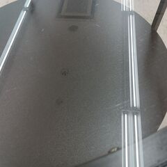 *お値段見直しました*リユースのサカイ栃木店★ジモティ割あり★  ガラステーブル ブラック W75×D75×H45 クリーニング済み TC9772の画像