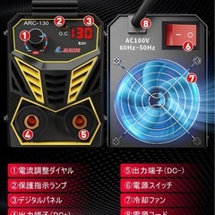 溶接機 100v アーク溶接 130A インバーター直流半自動 ミニポータブルの画像