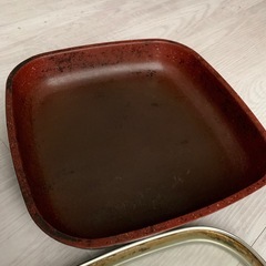 【7月20日まで、薄型は焦げ付きます】フレーバーストーン四角いフライパン、深型フライパン、蓋、取っ手の予備欲しい方の画像