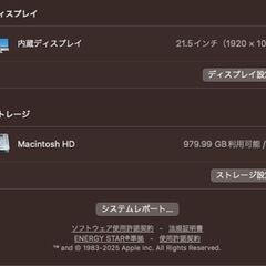 iMac（21.5インチ,2017）HDD1TB/8GB〈MMQA2J/A〉⑥の画像