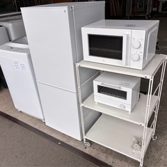 2022〜2024年製  ニトリNsimple 家電4点セット & 無印良品スチールラック（ライトグレー） 🚚【配達OK／超お得セット！】の画像
