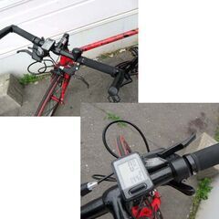 DOPPELGANGER sanctum クロスバイク 7段変速 402S-700C レッド×ブラック 自転車 通勤 通学 ドッペルギャンガー サンクタム 苫小牧西店の画像