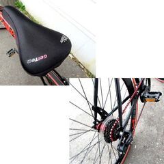 DOPPELGANGER sanctum クロスバイク 7段変速 402S-700C レッド×ブラック 自転車 通勤 通学 ドッペルギャンガー サンクタム 苫小牧西店の画像