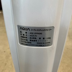 K2507-214 AQUA コードレススティッククリーナー AQC-ZX1N 年式表記なし 動作確認済み キズ汚れ有りの画像