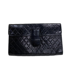 イヴサンローラン YVES SAINT LAURENT クラッチバッグ キルティング ヴィンテージ セカンドバッグ ポーチ ブラックの画像
