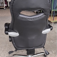 ヤマゼン フルリクライニングチェア MFR-89  🪑【足置き付き / ハイバック / ブラックレザー調】 💴 売値：15,000円（税込） の画像