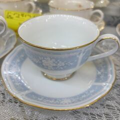 【ジャングルジャングル守口店】ノリタケ　カップ＆ソーサー　ペア　レースウッドゴールド　2客セットの画像