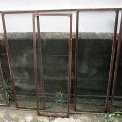 昭和ガラス、建具　大3枚、小7枚の画像