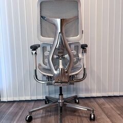 エルゴノミックメッシュオフィスチェア グレーホワイトの画像