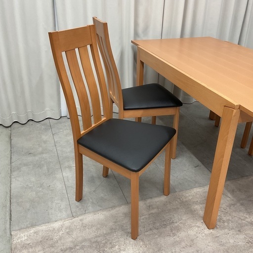 KG-13【新入荷　アウトレット品】リゾット　伸長式天板　ダイニング5点セット　ナチュラル