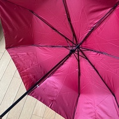 【新品】木の持ち手　真っ赤な折り畳み傘　の画像