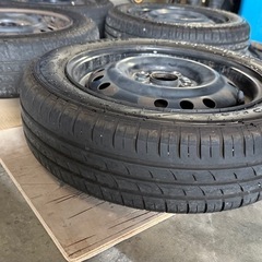 タイヤ＆鉄ホイールセット　155/65/R14 残溝
車検OKの画像