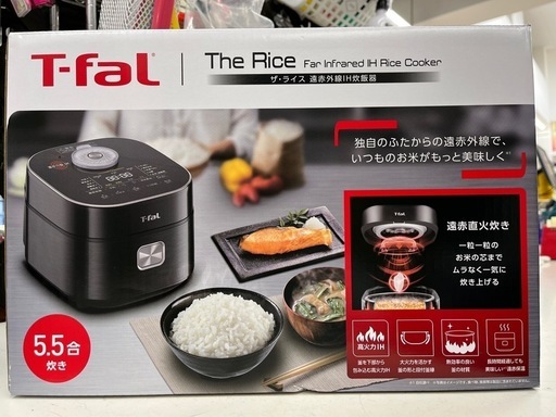 【ジャングルジャングル 岸和田和泉インター店】T-faL ザ・ライス 遠赤外線IH炊飯器 5.5合 ブラック RK8828J0 新品 未使用品 炊飯ジャー　和泉市 堺市 岸和田市 泉大津市 高石市 泉北郡熊取町（