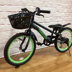 【小学生用】整備済中古自転車 ケント20型 X-ヒュージョン 身長115cm程度から 黒緑色 <自転車のオオムラ 静岡店>の画像