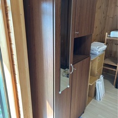 下駄箱　シューボックス　ミラー付きの画像