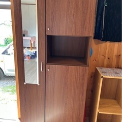 下駄箱　シューボックス　ミラー付きの画像