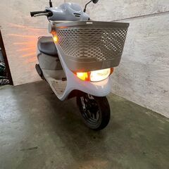 SUZUKI スズキ Let's4 レッツフォー 50cc 原付バイク 動作品 ヘルメット付 中古車 ブルー スクーター A0085の画像