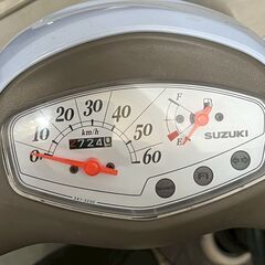SUZUKI スズキ Let's4 レッツフォー 50cc 原付バイク 動作品 ヘルメット付 中古車 ブルー スクーター A0085の画像