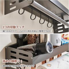 調味料ラック 吸盤 壁掛けキッチン収納ラックの画像