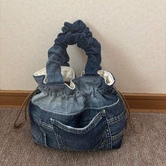❣️23日水曜までの出品❣️デニム巾着バッグの画像
