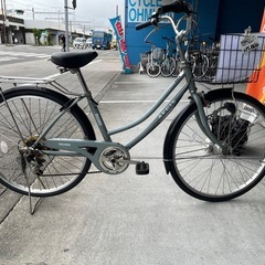  【大人用】整備済中古自転車 丸石26型プラージュ 薄いグレー色 <自転車のオオムラ 静岡店>の画像