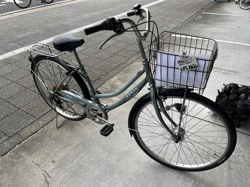 【完売御礼】【大人用】整備済中古自転車 丸石26型プラージュ 薄いグレー色 <自転車のオオムラ 静岡店>