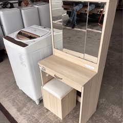 🌟 東芝洗濯機＋ミラー付きドレッサーセット – 17,500円  信頼の国産家電＆便利な収納家具 🚚【省スペースでおしゃれ／きれいな状態】 の画像