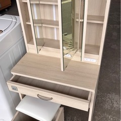 🌟 東芝洗濯機＋ミラー付きドレッサーセット – 17,500円  信頼の国産家電＆便利な収納家具 🚚【省スペースでおしゃれ／きれいな状態】 の画像