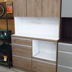 新品B級品 オープン食器棚 120エイトGY G-2299の画像