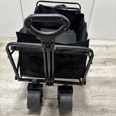 決まりました！美品！キャリーワゴン150kg耐荷重 アウトドアワゴン 折りたたみ式大容量　キャンプバーベキュー海水浴　キャリーカート　ワンタッチ　黒ブラック　BBQ フェス　の画像