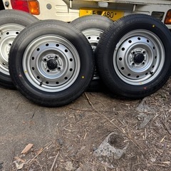 未使用品の軽自動車のDUNLOP鉄チンホイール4本セット値引きしました。の画像
