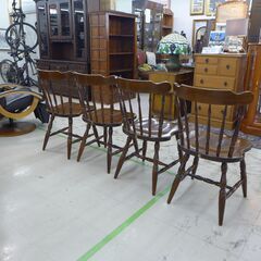 中古　飛騨産業/ HIDA　穂高チェアー オーク材 4脚セット公田店の画像