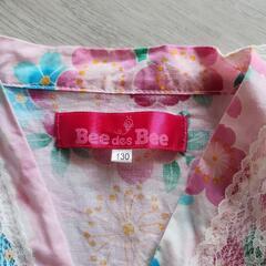Bee des Bee 花柄着物とスカート+帯セット 130の画像