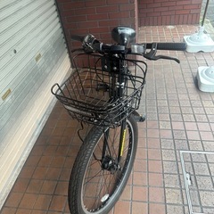 24インチ　HUMMER（ハマー）　外装6段変速　カゴ　フェンダー付き子供用自転車　ブラックの画像